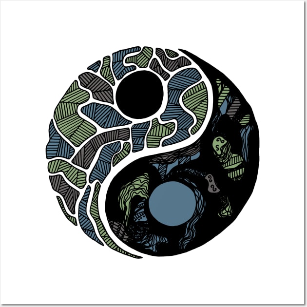 Mellow Cool Abstract Yin Yang Wall Art by kenallouis